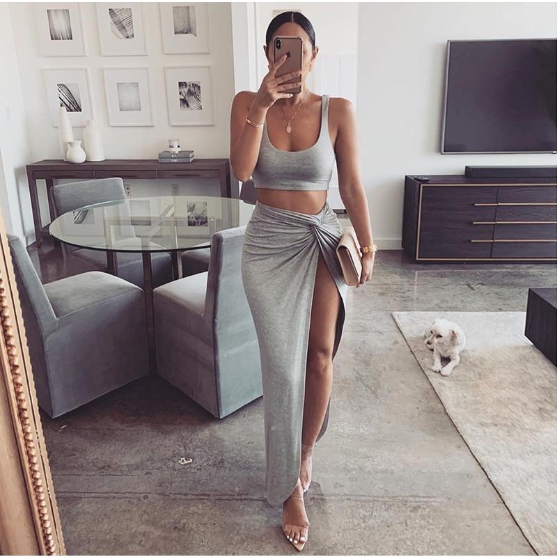 Fashionista Crop Top Twist 2 Piece Set